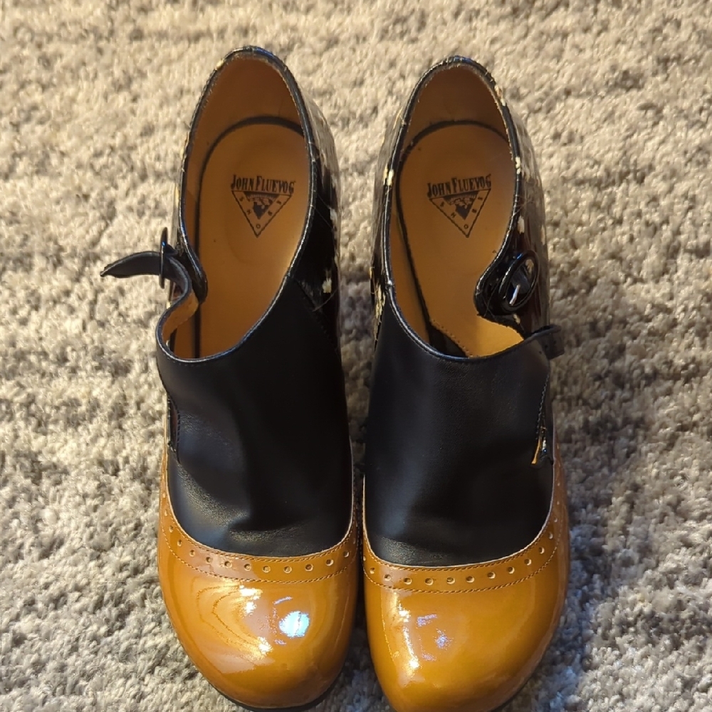 John Fluevog Heels With Pressed Cherry Blossoms!